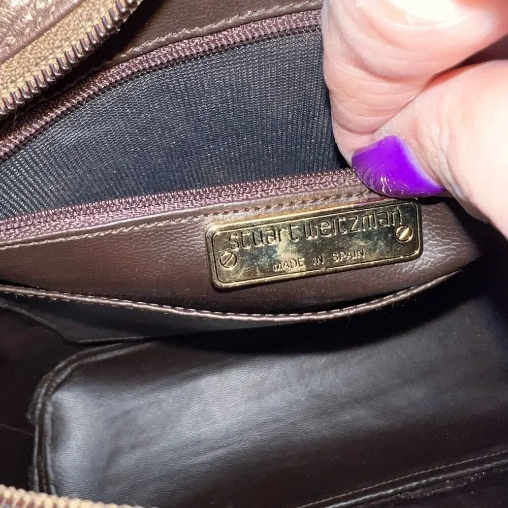 Stuart Weitzman Made in Spain Vintage Pebbled Copper Leather with Dustbag